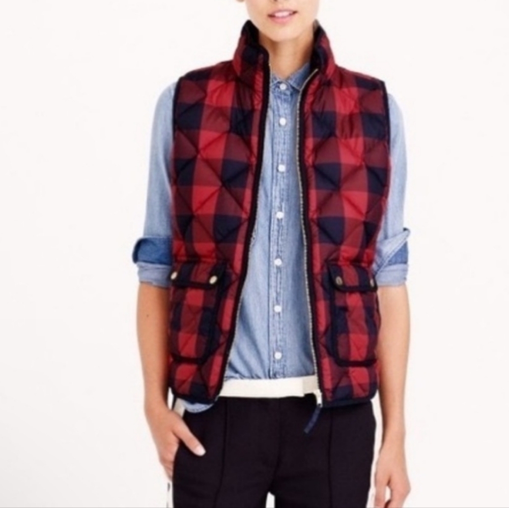 J. Crew Red and Black Vest